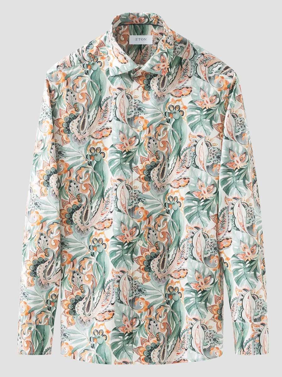 Eton Shirts Eton - Signature Twill Parrot Motif Multicoloured Shirt