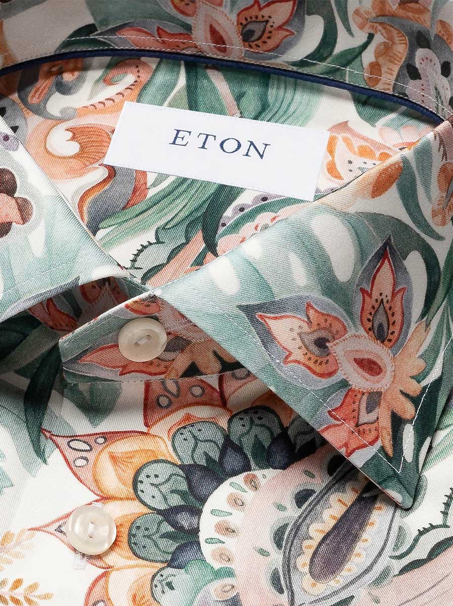 Eton Shirts Eton - Signature Twill Parrot Motif Multicoloured Shirt