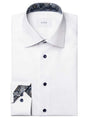 Eton Shirts Eton - Signature Twill Shirt w/ Floral Print Trim