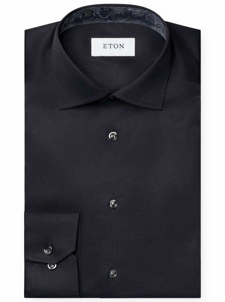 Eton Shirts Eton - Signature Twill Shirt w/ Floral Print Trim