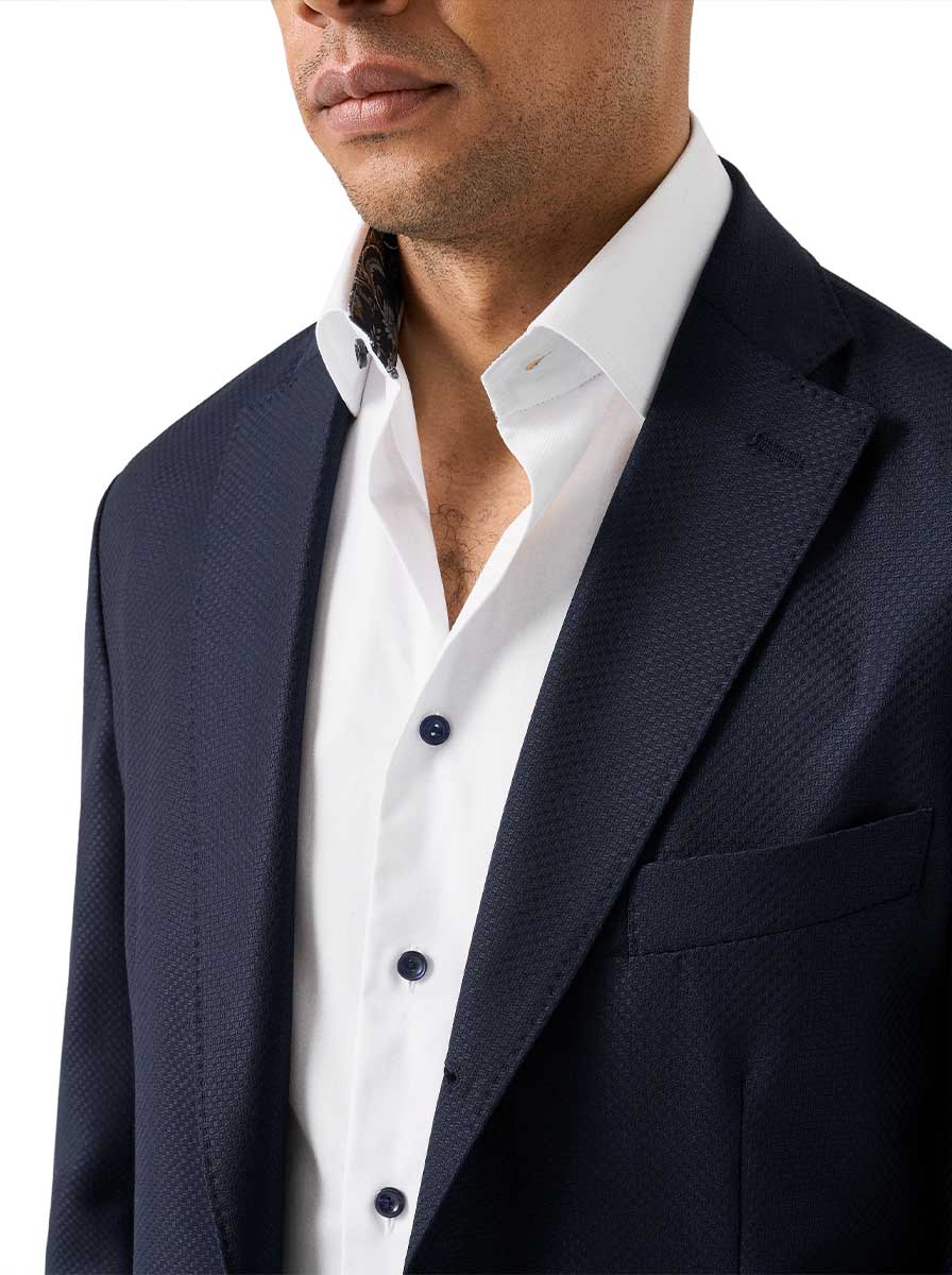 Eton Shirts Eton - Signature Twill Shirt w/ Floral Print Trim