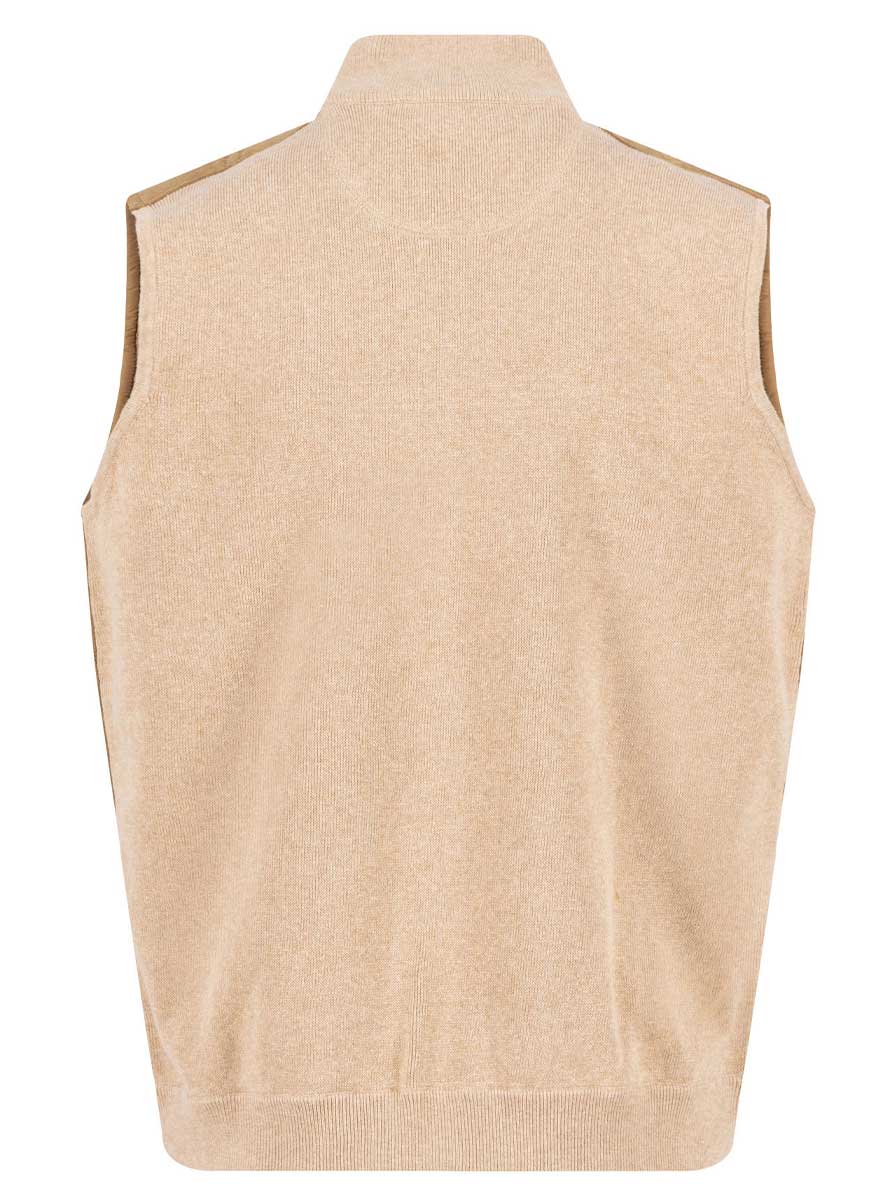 Fynch Hatton Gilets Fynch Hatton - Faux Suede Quilted Taupe Hybrid Gilet