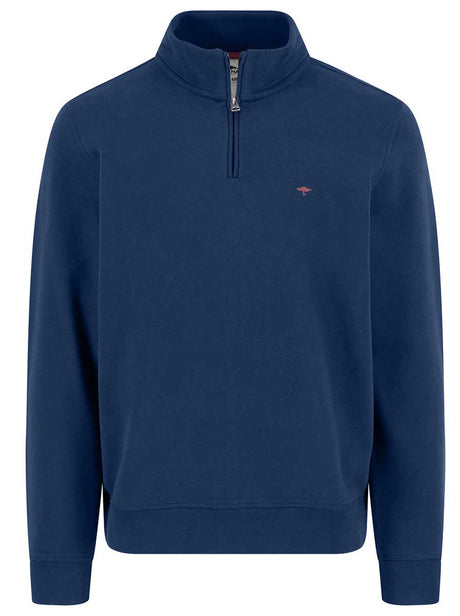 Fynch Hatton Knitwear & Jumpers Fynch Hatton - 1/4 Zip Navy Sweatshirt