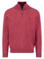 Fynch Hatton Knitwear & Jumpers Fynch Hatton - 1/4 Zip Superfine Cotton Berry Jumper