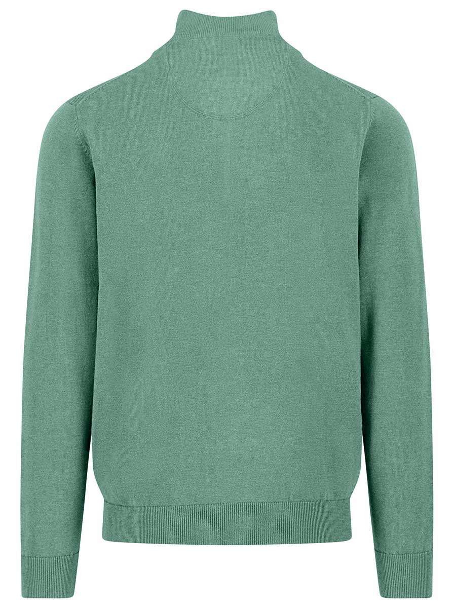 Fynch Hatton Knitwear & Jumpers Fynch Hatton - 1/4 Zip Superfine Cotton Fern Jumper