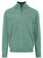 Fynch Hatton Knitwear & Jumpers Fynch Hatton - 1/4 Zip Superfine Cotton Fern Jumper
