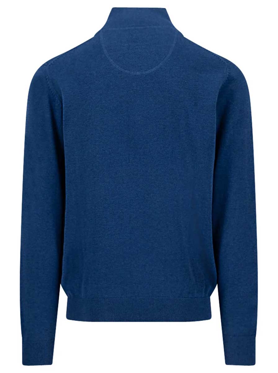 Fynch Hatton Knitwear & Jumpers Fynch Hatton - 1/4 Zip Superfine Cotton Midnight Jumper