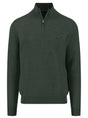 Fynch Hatton Knitwear & Jumpers Fynch Hatton - 1/4 Zip Textured Cotton Dark Ivy Jumper