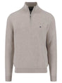 Fynch Hatton Knitwear & Jumpers Fynch Hatton - 1/4 Zip Textured Cotton Winter White Jumper