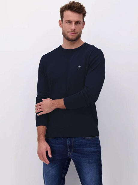 Fynch Hatton Knitwear & Jumpers Fynch Hatton - Cotton Crew Neck Jumper