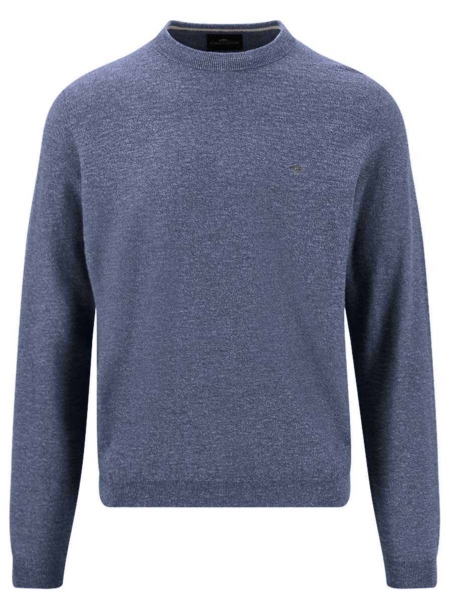Fynch Hatton Knitwear & Jumpers Fynch Hatton - Crew Neck Cotton/Linen Horizon Jumper