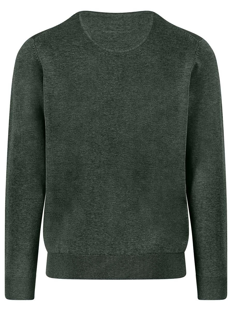 Fynch Hatton Knitwear & Jumpers Fynch Hatton - Crew Neck Superfine Cotton Dark Ivy Jumper
