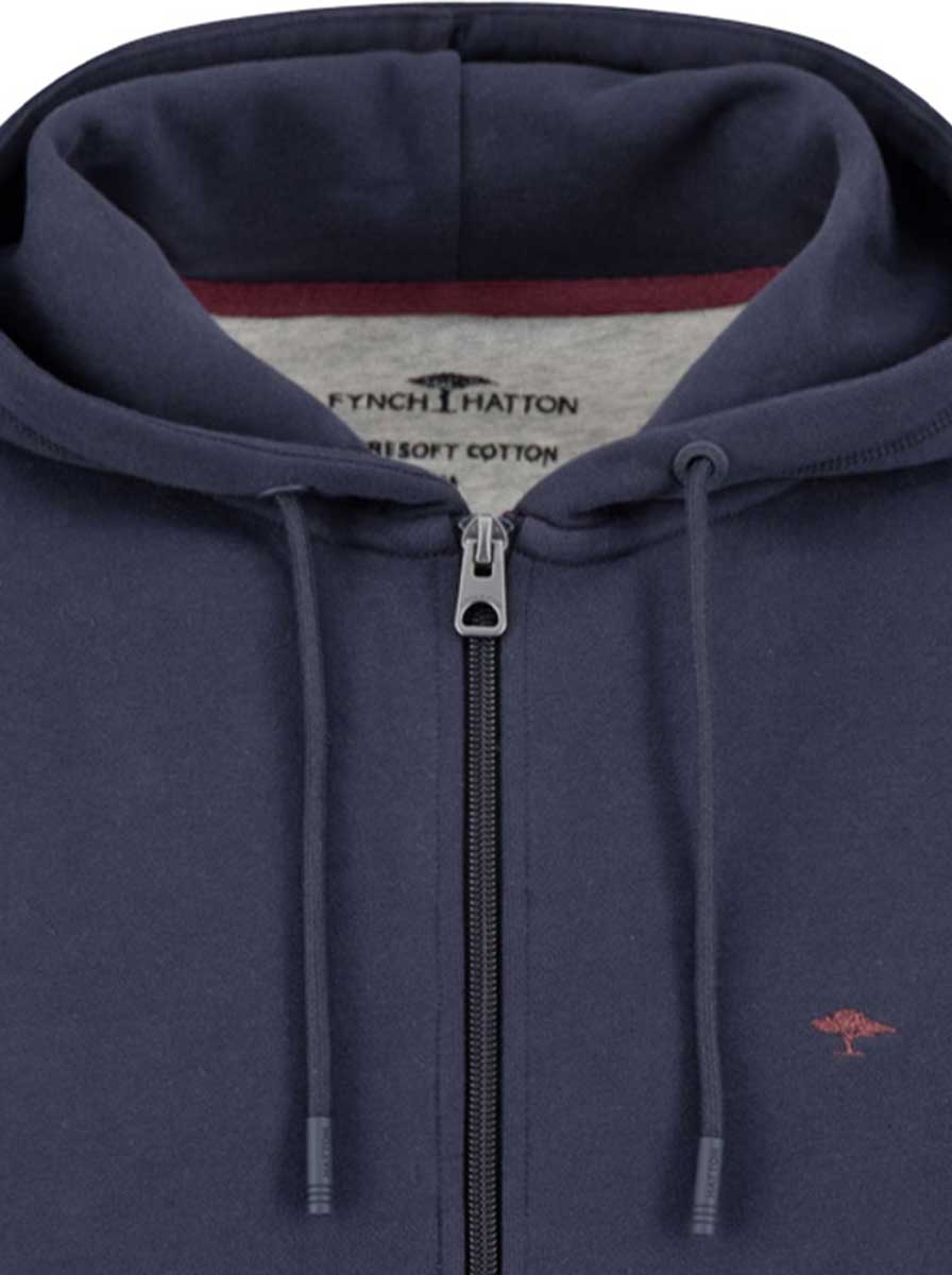 Fynch Hatton Knitwear & Jumpers Fynch Hatton - Full Zip Navy Hoody