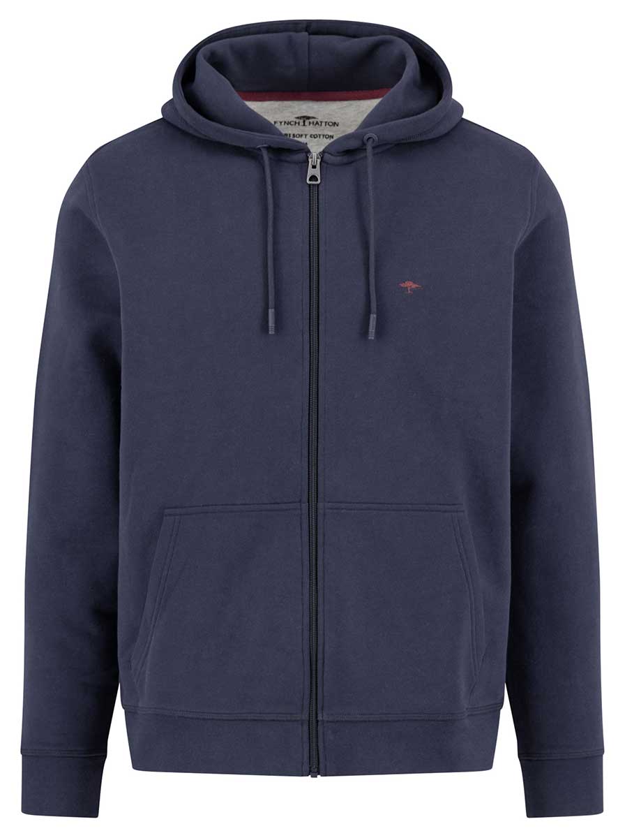 Fynch Hatton Knitwear & Jumpers Fynch Hatton - Full Zip Navy Hoody