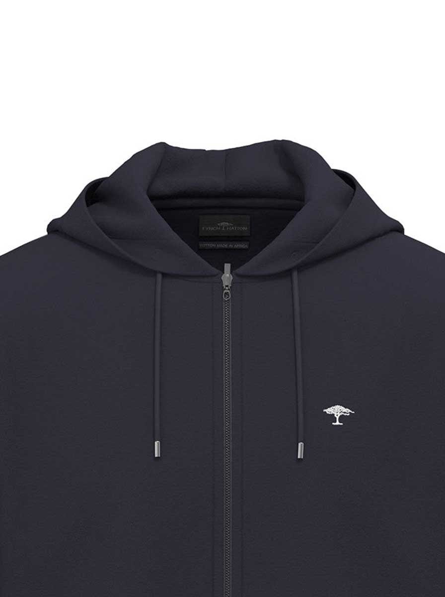 Fynch Hatton Knitwear & Jumpers Fynch Hatton - Full Zip Navy Hoody