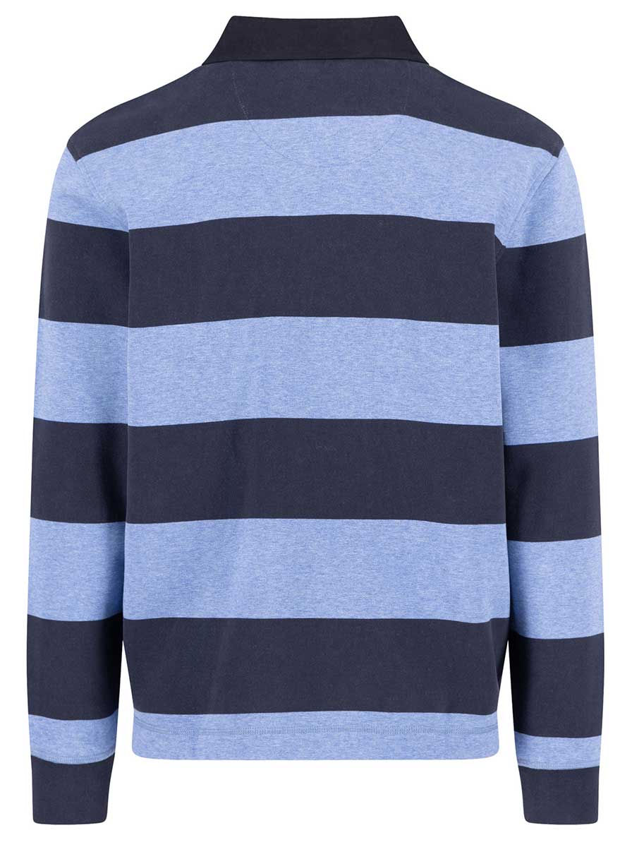 Fynch Hatton Knitwear & Jumpers Fynch Hatton - Striped Crystal Blue Rugby Shirt