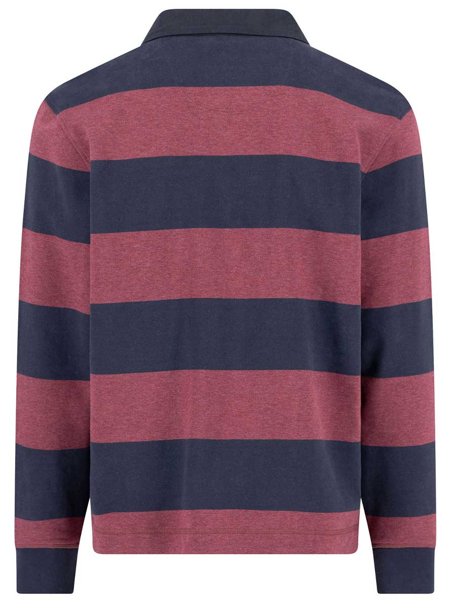 Fynch Hatton Knitwear & Jumpers Fynch Hatton - Striped Deep Merlot Rugby Shirt