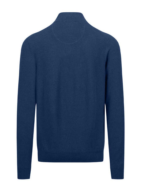 Fynch Hatton Knitwear & Jumpers Fynch Hatton - Textured Cotton Half Zip Jumper