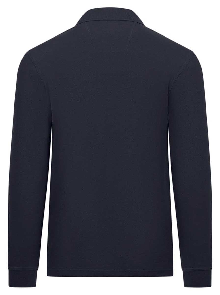 Fynch Hatton Polo & T-Shirts Fynch Hatton - Premium Cotton Navy Long Sleeve Polo