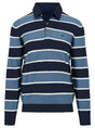 Fynch Hatton Polo & T-Shirts Fynch Hatton - Premium Cotton Striped Blue Rugby Shirt