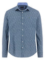 Fynch Hatton Shirts Fynch Hatton - Bubble Print Cotton Long Sleeve Misty Blue Shirt