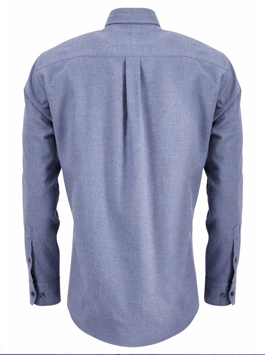 Fynch Hatton Shirts Fynch Hatton - Cotton Flannel Long Sleeve Crystal Blue Shirt