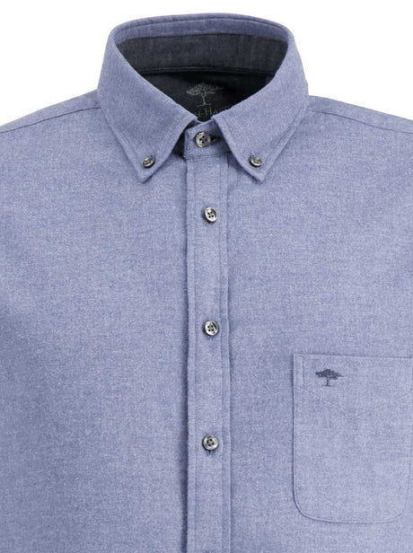 Fynch Hatton Shirts Fynch Hatton - Cotton Flannel Long Sleeve Crystal Blue Shirt