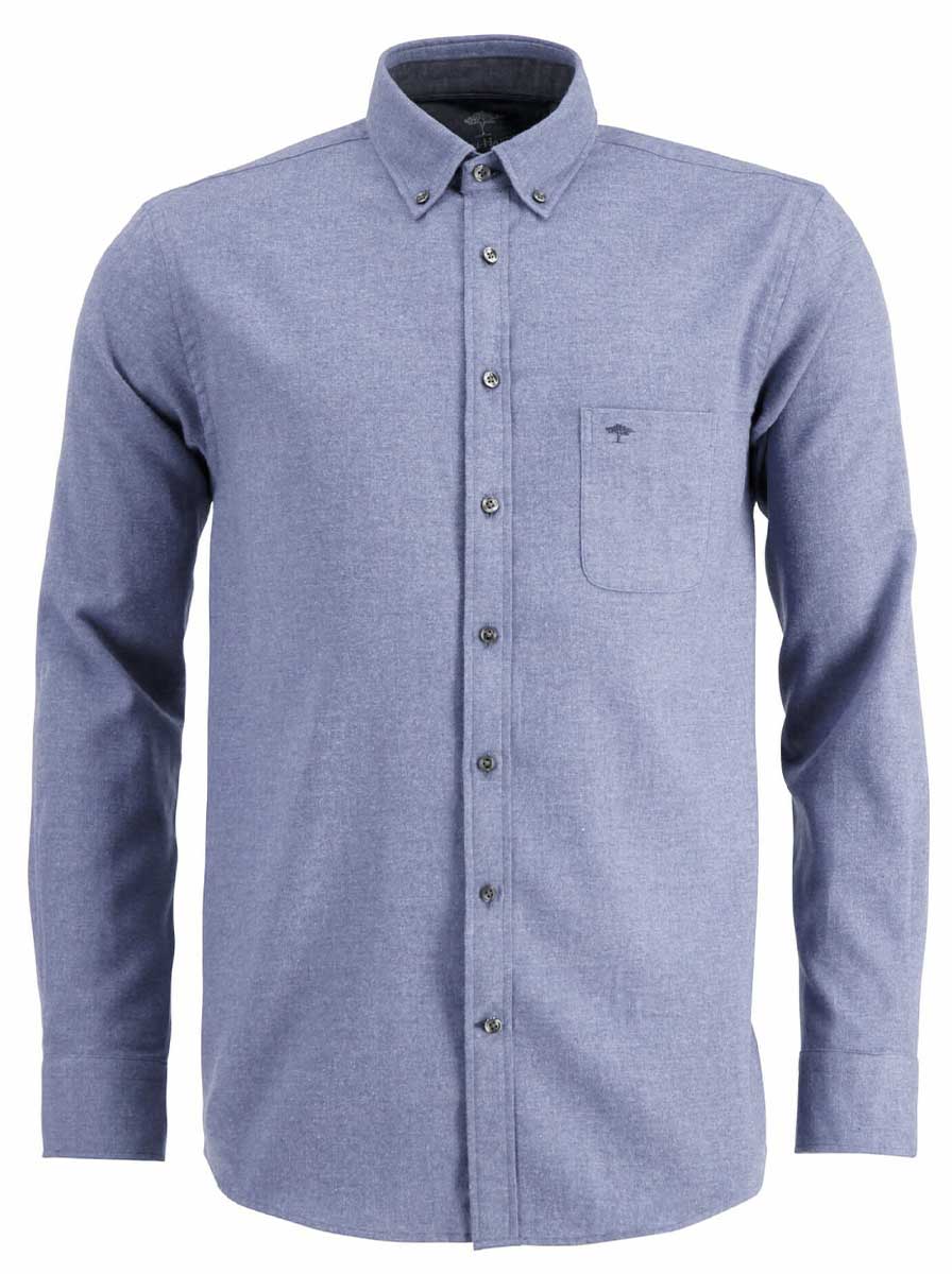 Fynch Hatton Shirts Fynch Hatton - Cotton Flannel Long Sleeve Crystal Blue Shirt