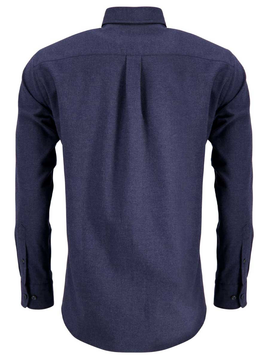 Fynch Hatton Shirts Fynch Hatton - Cotton Flannel Long Sleeve Navy Shirt