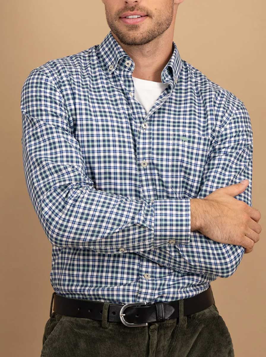 Fynch Hatton Shirts Fynch Hatton - Fine Check Cotton Long Sleeve Fern Shirt
