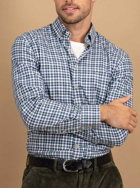 Fynch Hatton Shirts Fynch Hatton - Fine Check Cotton Long Sleeve Fern Shirt