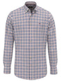 Fynch Hatton Shirts Fynch Hatton - Fine Check Cotton Long Sleeve Peach Shirt