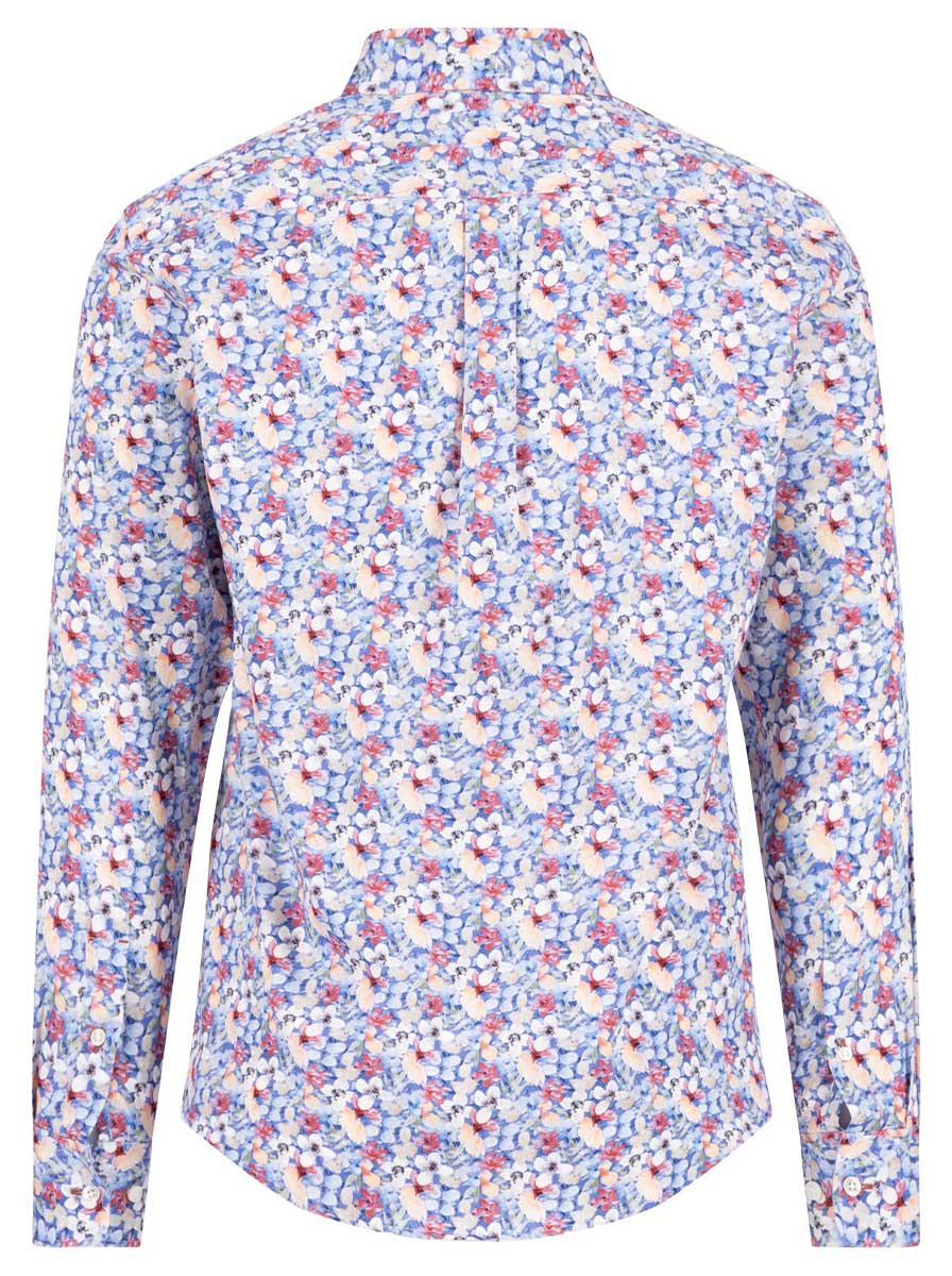 Fynch Hatton Shirts Fynch Hatton - Floral Print Cotton Long Sleeve Berry Shirt