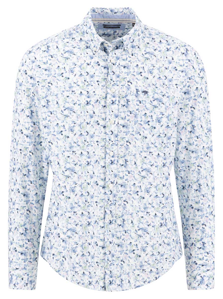 Fynch Hatton Shirts Fynch Hatton - Floral Print Cotton Long Sleeve Horizon Shirt
