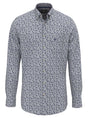 Fynch Hatton Shirts Fynch Hatton - Floral Print Cotton Long Sleeve Misty Blue Shirt