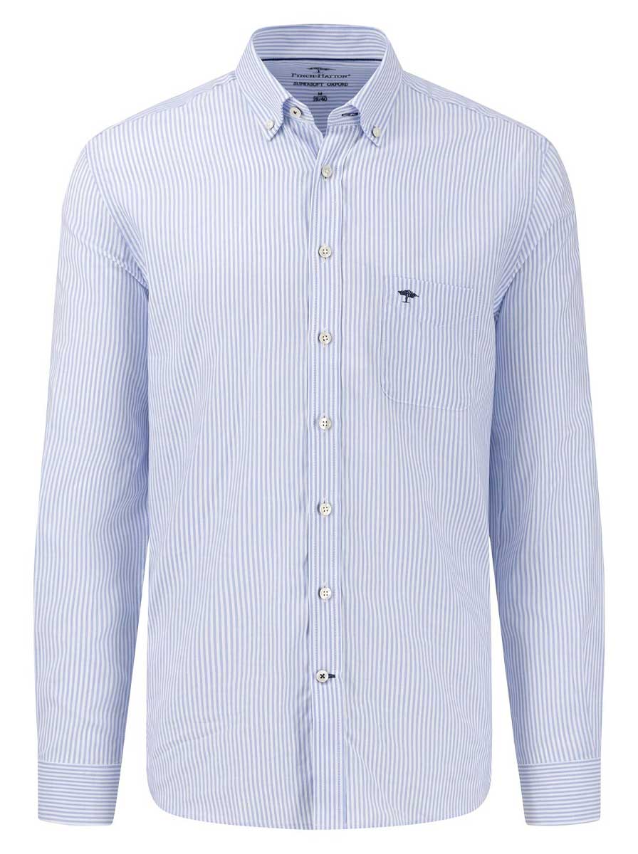 Fynch Hatton Shirts Fynch Hatton - Oxford Cotton Blue Stripe Shirt