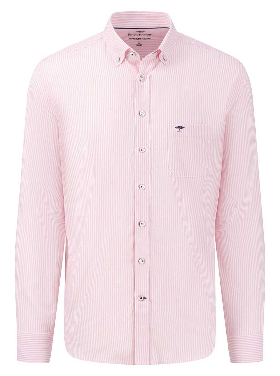 Fynch Hatton Shirts Fynch Hatton - Oxford Cotton Pink Stripe Shirt