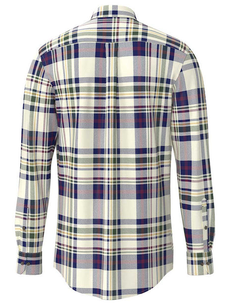Fynch Hatton Shirts Fynch Hatton - Plaid Check Cotton Long Sleeve Deep Merlot Shirt