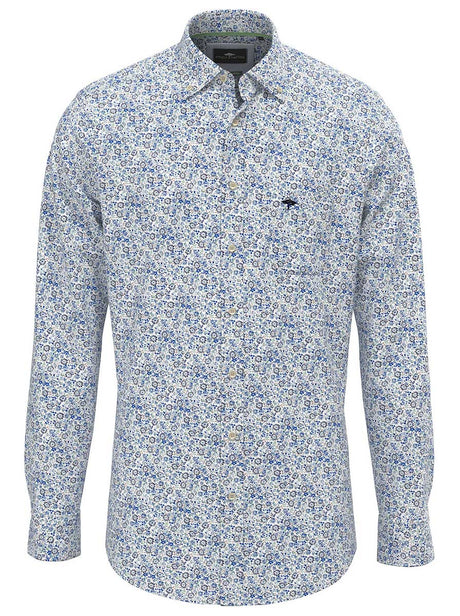 Fynch Hatton Shirts Fynch Hatton - Premium Cotton Blue Floral Print Shirt