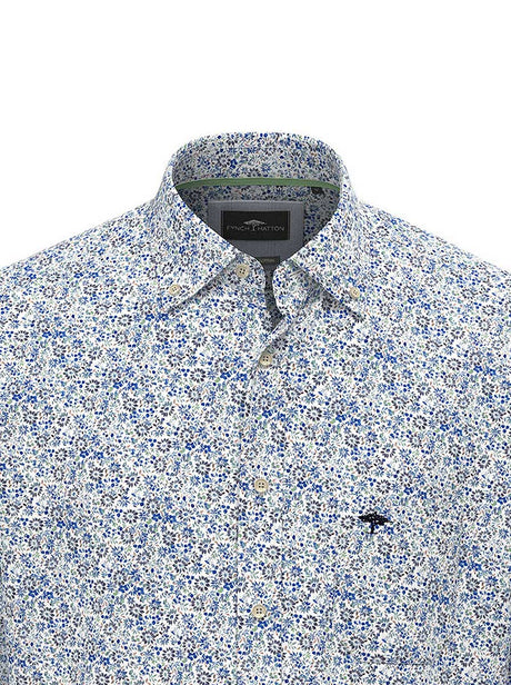 Fynch Hatton Shirts Fynch Hatton - Premium Cotton Blue Floral Print Shirt