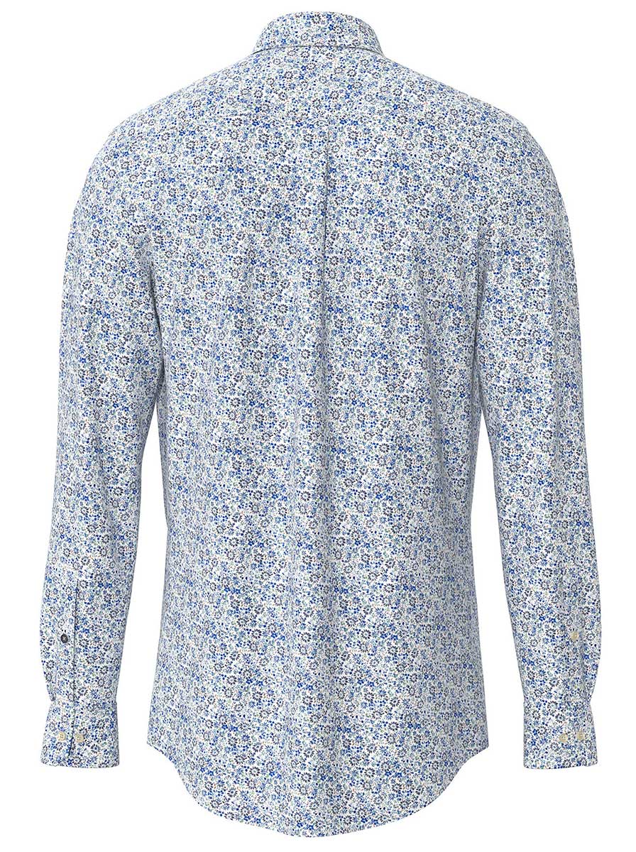 Fynch Hatton Shirts Fynch Hatton - Premium Cotton Blue Floral Print Shirt