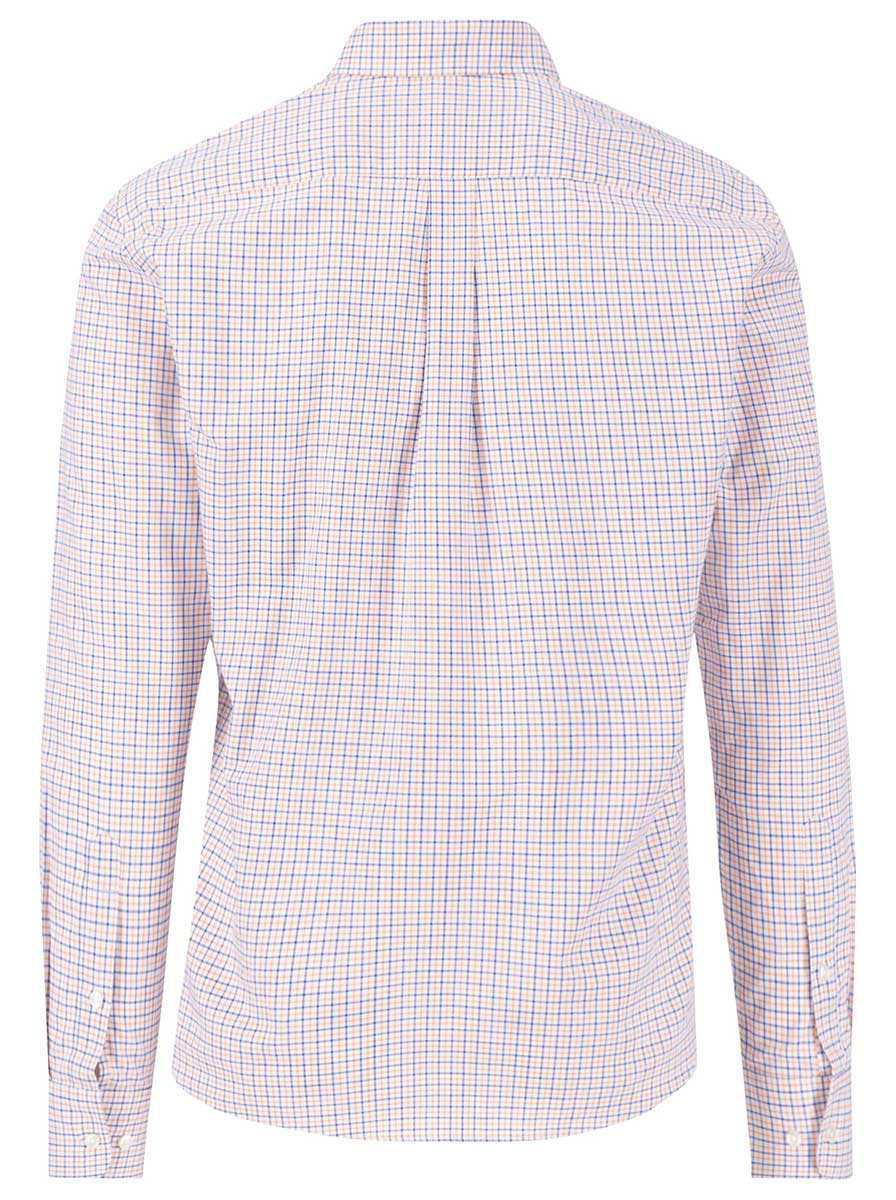 Fynch Hatton Shirts Fynch Hatton - Premium Cotton Multi Check Orange Shirt