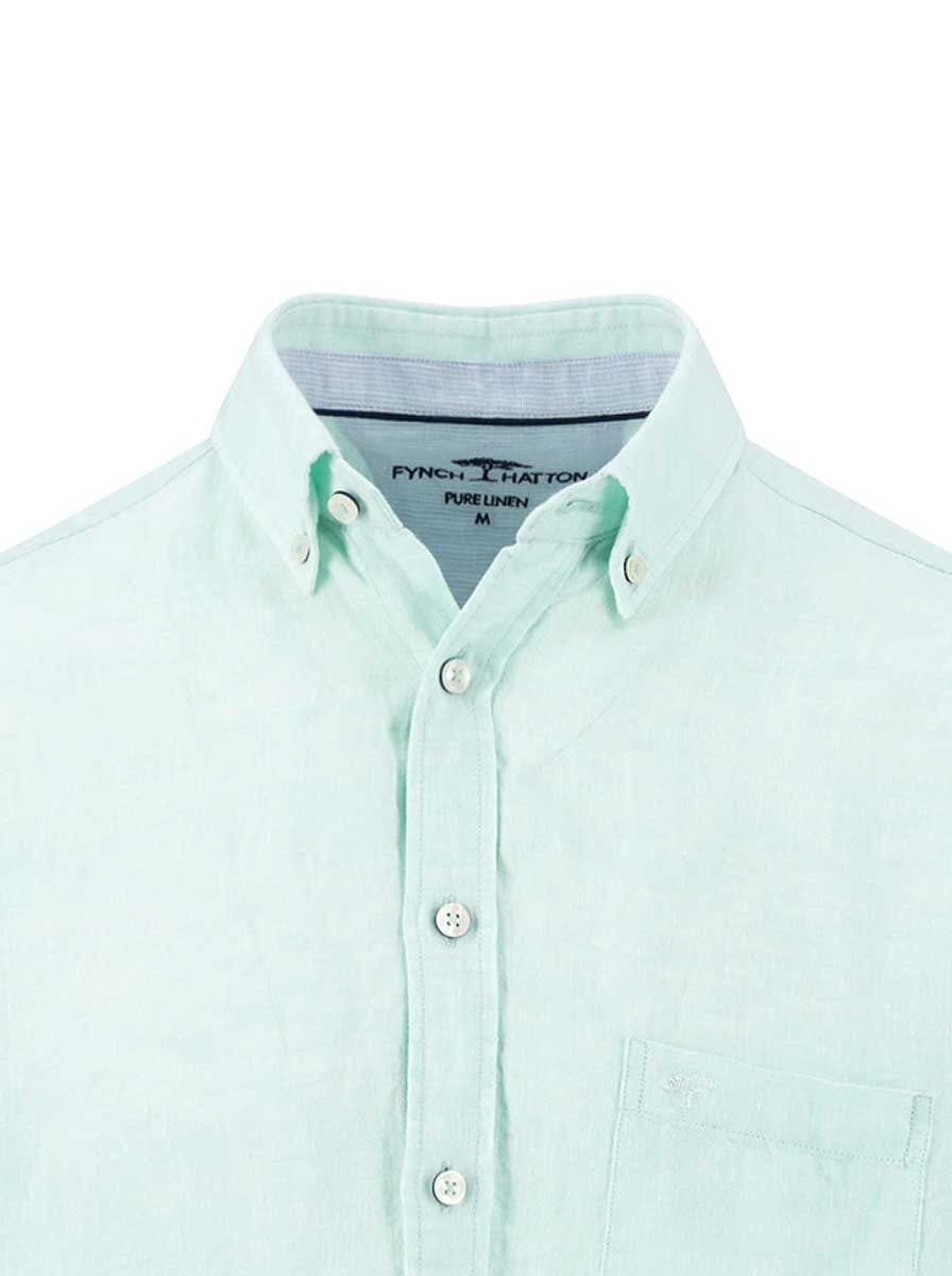 Fynch Hatton Shirts Fynch Hatton - Premium Linen Mint Shirt