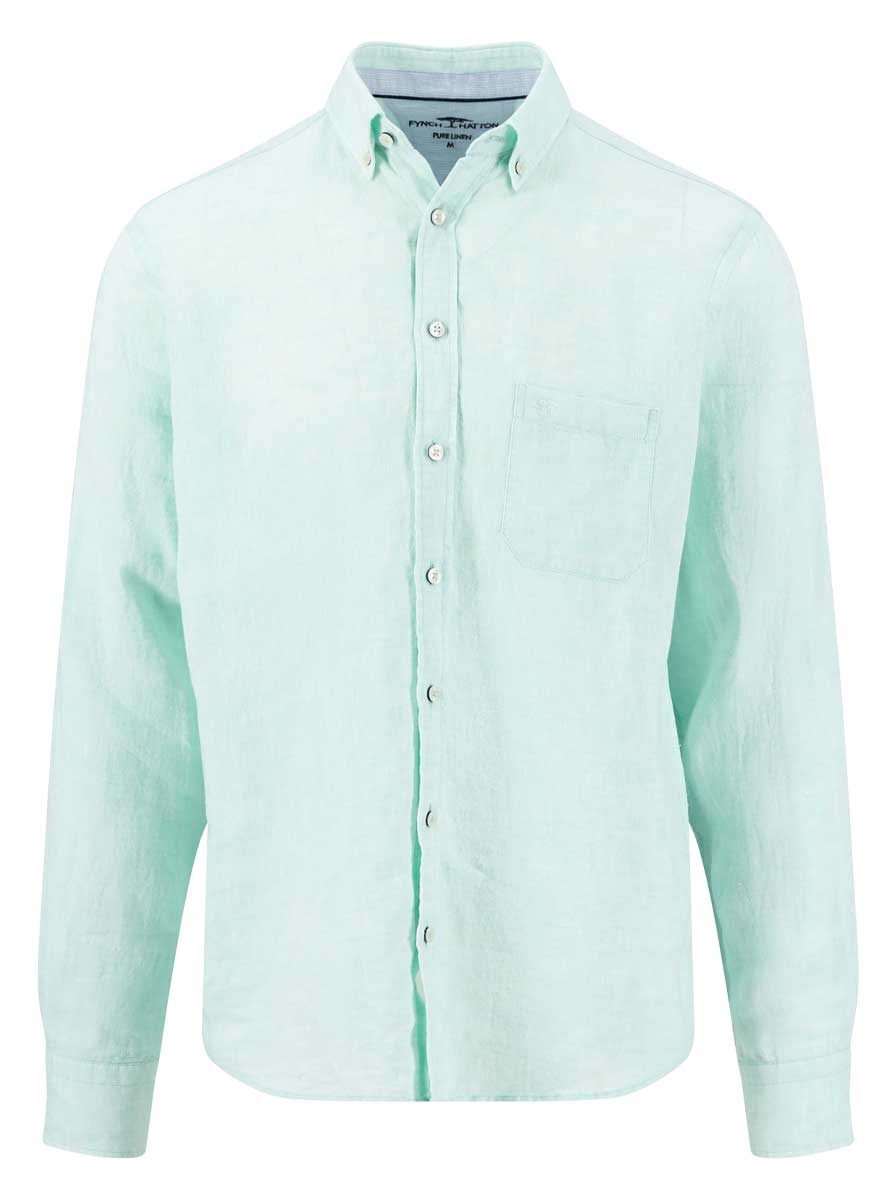Fynch Hatton Shirts Fynch Hatton - Premium Linen Mint Shirt