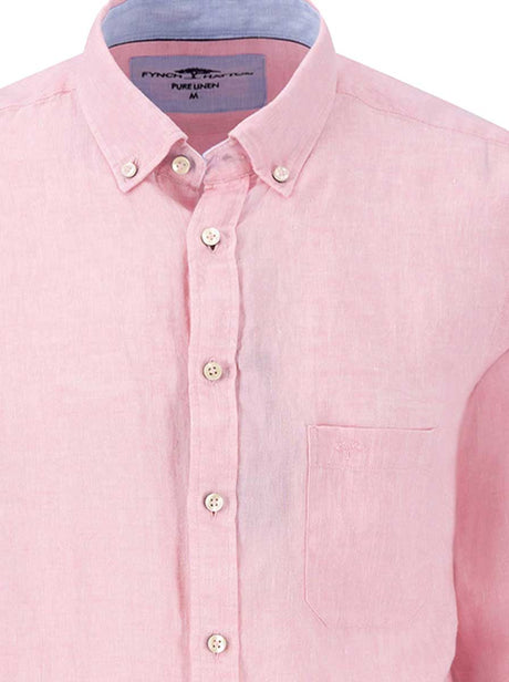 Fynch Hatton Shirts Fynch Hatton - Premium Linen Pink Shirt