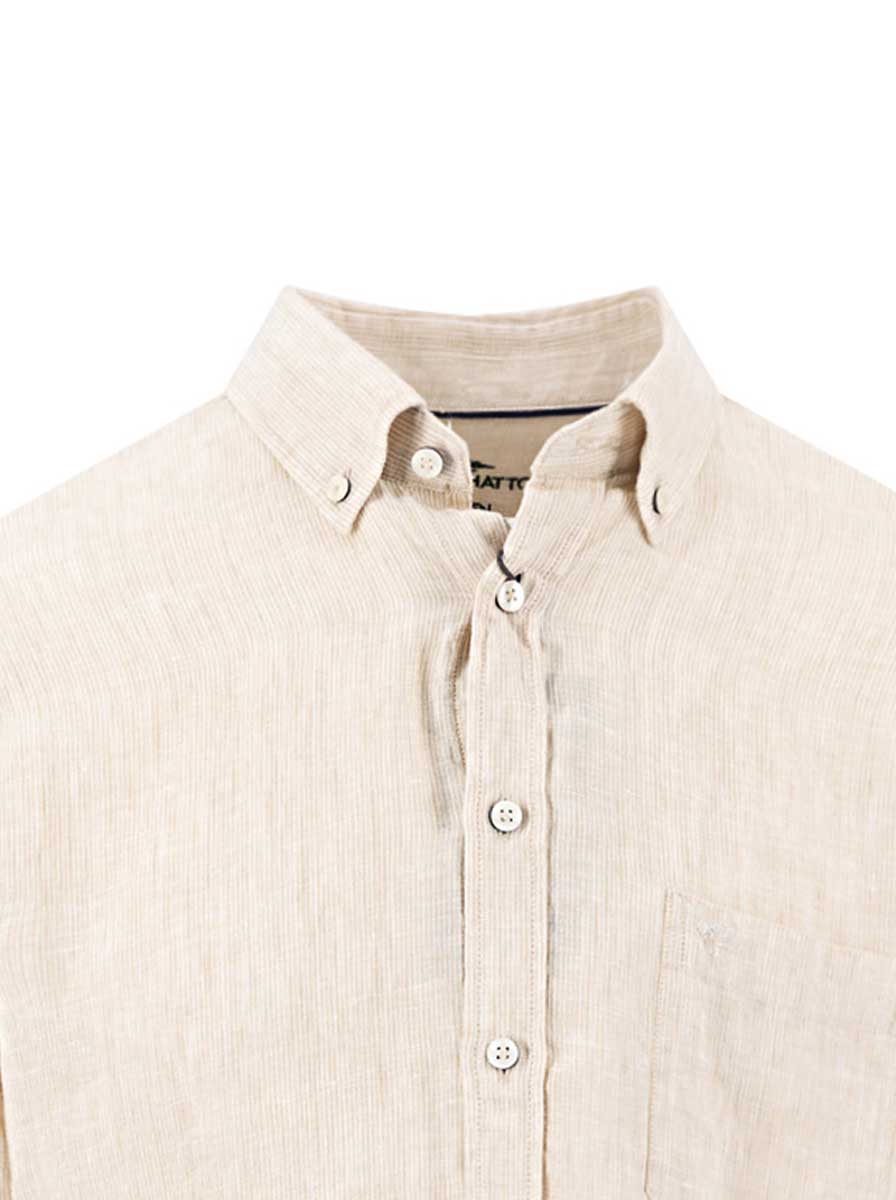 Fynch Hatton Shirts Fynch Hatton - Premium Linen Sand Stripe Shirt