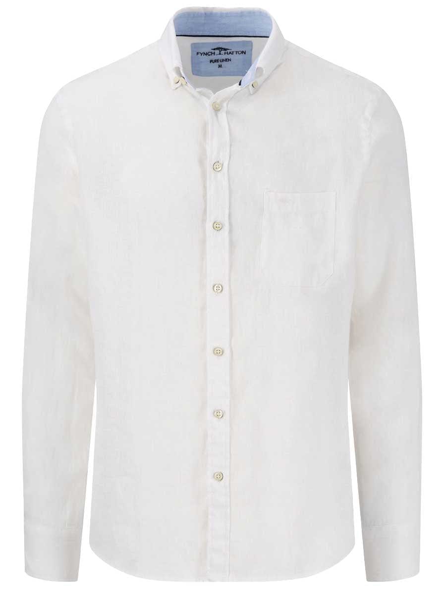 Fynch Hatton Shirts Fynch Hatton - Premium Linen White Shirt