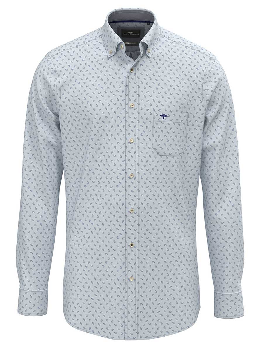 Fynch Hatton Shirts Fynch Hatton - Printed Cotton Flannel Long Sleeve Summer Breeze Shirt