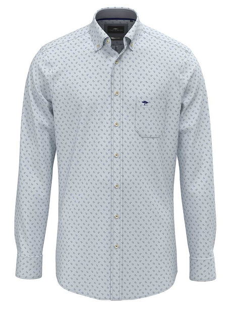 Fynch Hatton Shirts Fynch Hatton - Printed Cotton Flannel Long Sleeve Summer Breeze Shirt