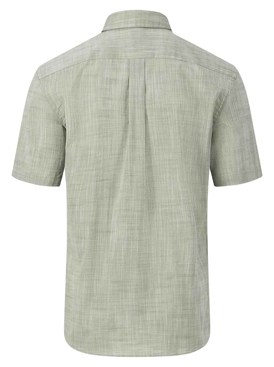 Fynch Hatton Short Sleeve Shirts Fynch Hatton - Linen Look Cotton Short Sleeve Shirt